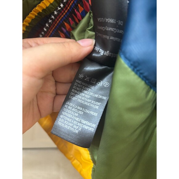 FARM Rio Cerrado Sky Reversible Puffer Jacket Black & White Rainbow Size S - Picture 16 of 16